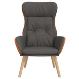 Vidaxl relaxstoel stof en pvc donkergrijs