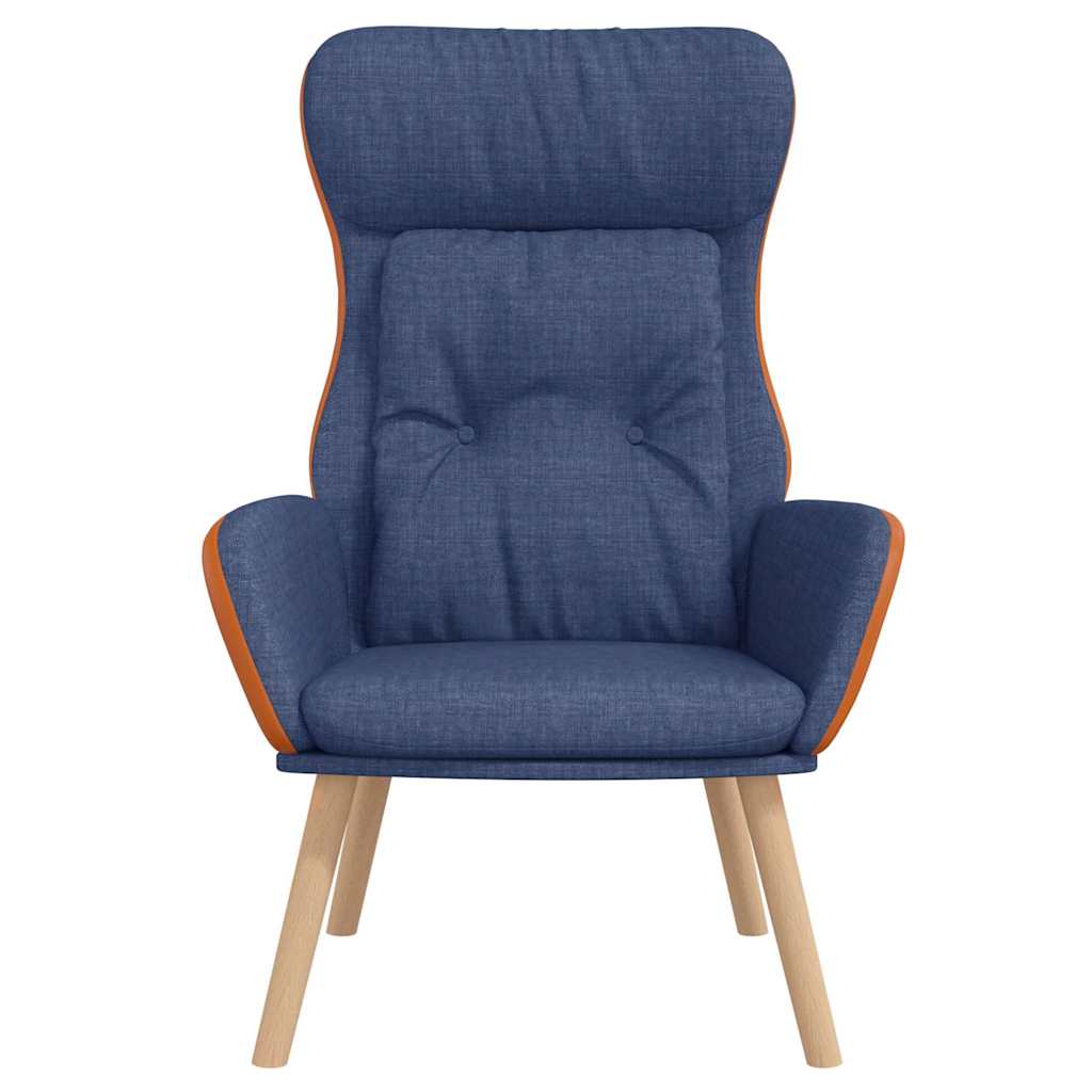 Vidaxl relaxstoel stof en pvc blauw