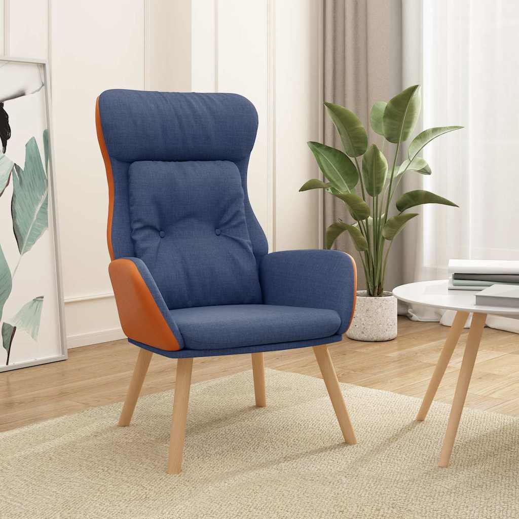 Vidaxl relaxstoel stof en pvc blauw
