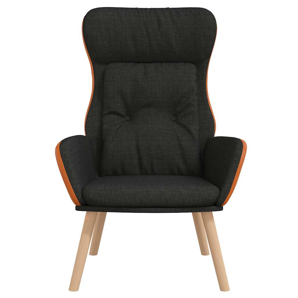 Vidaxl relaxstoel stof en pvc zwart