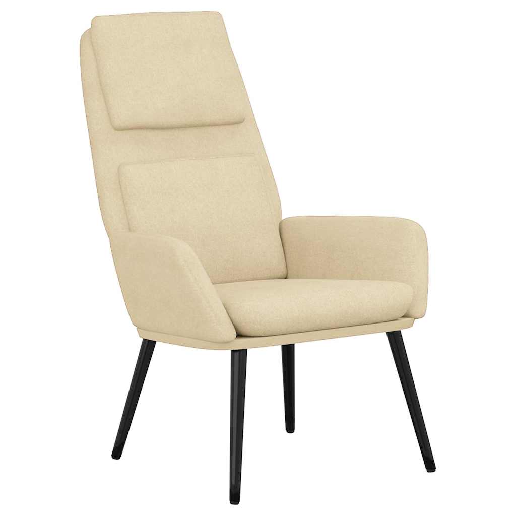Vidaxl relaxstoel stof crèmekleurig