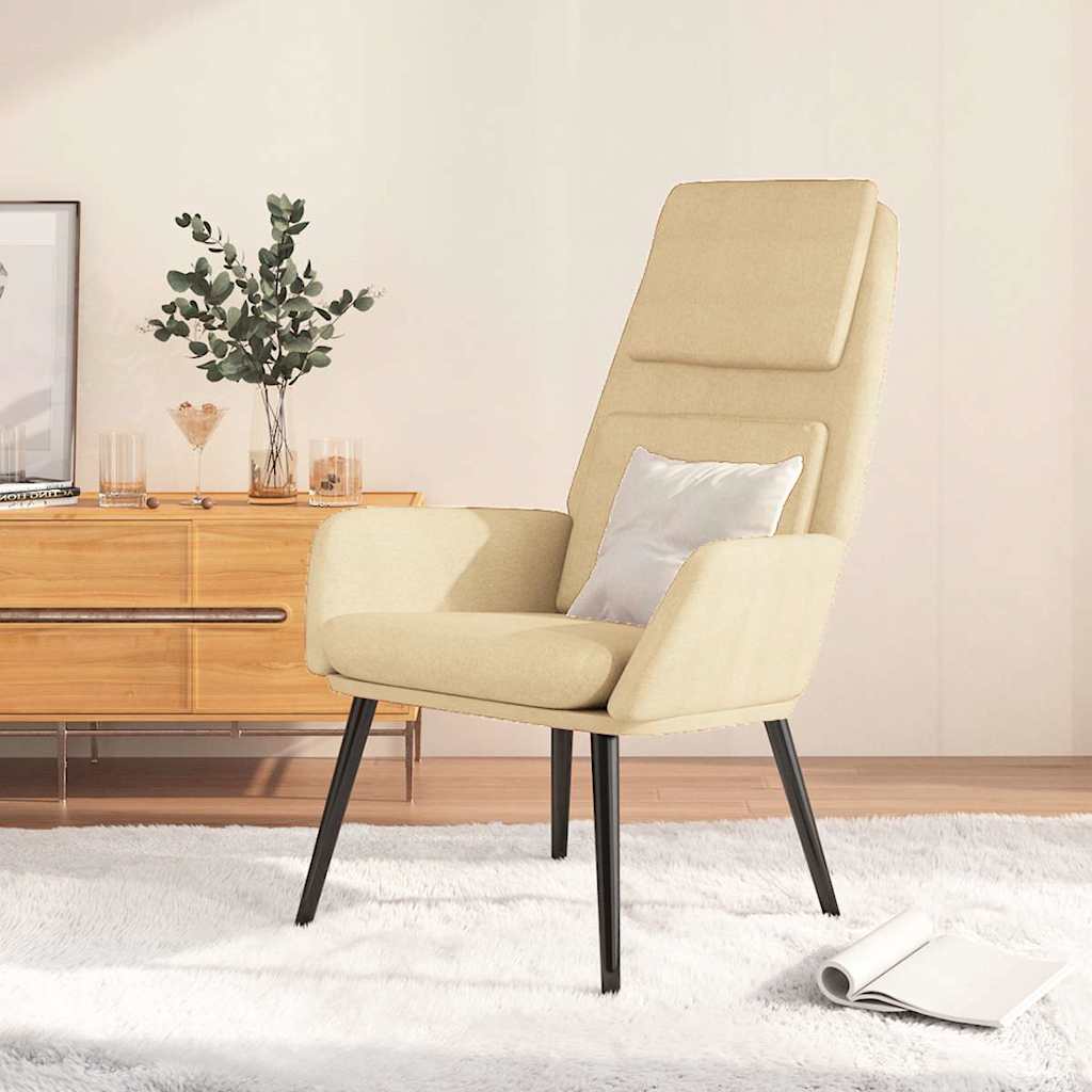 Vidaxl relaxstoel stof crèmekleurig