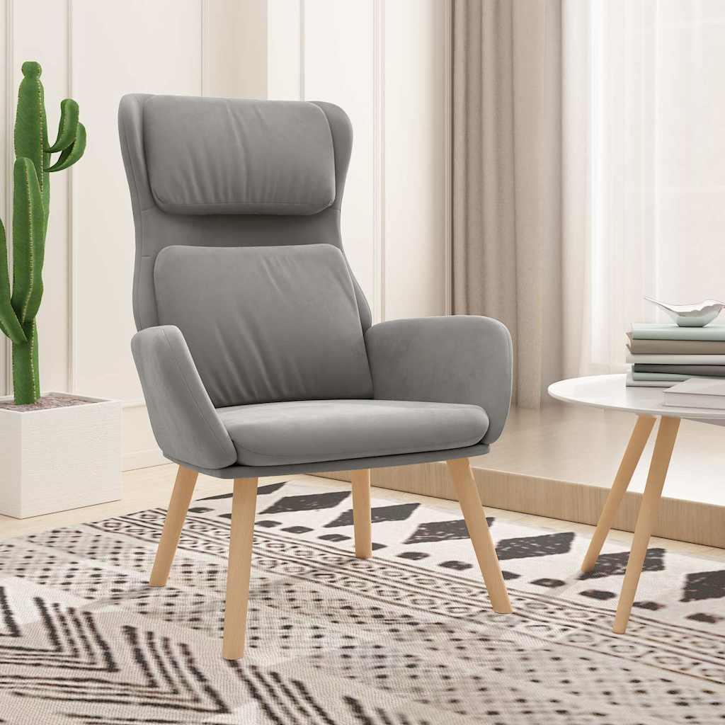 Vidaxl relaxstoel fluweel lichtgrijs