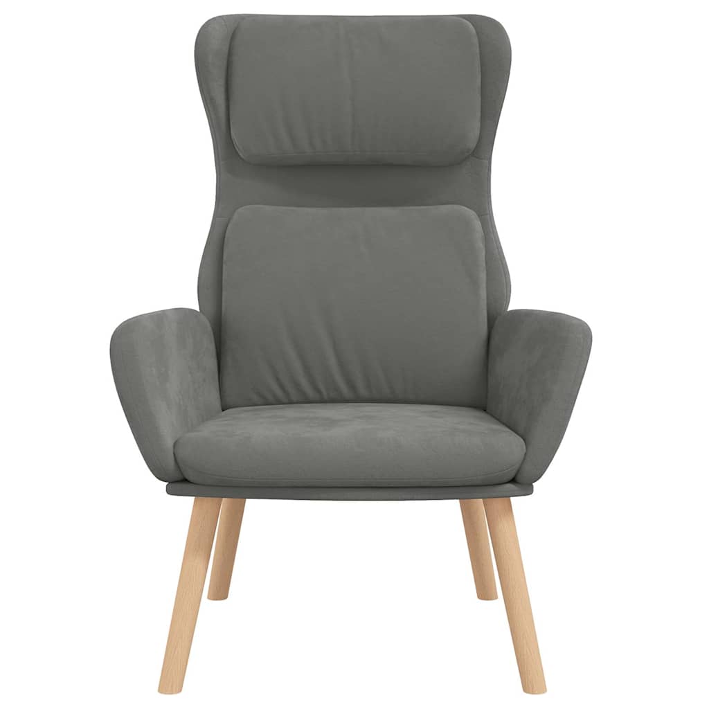 Vidaxl relaxstoel fluweel donkergrijs