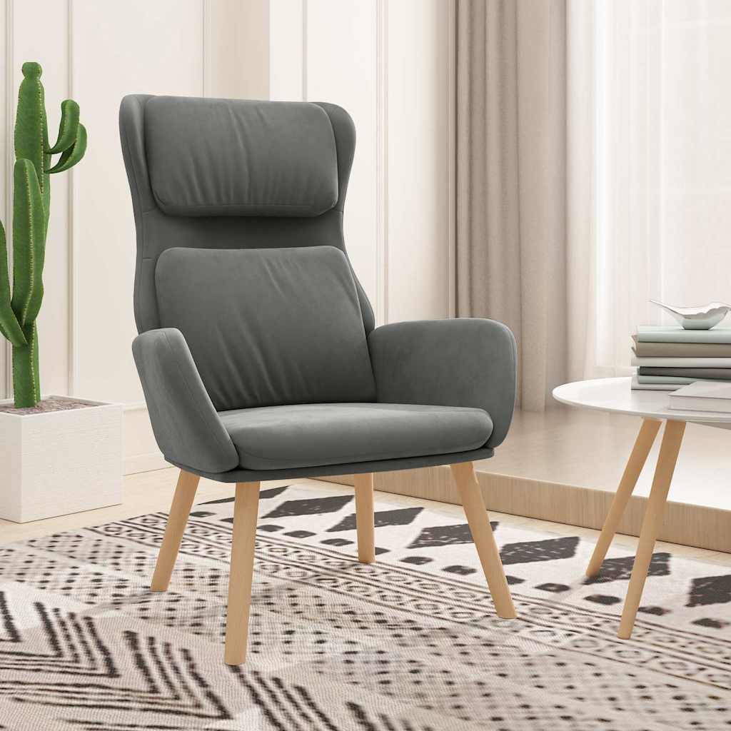 Vidaxl relaxstoel fluweel donkergrijs
