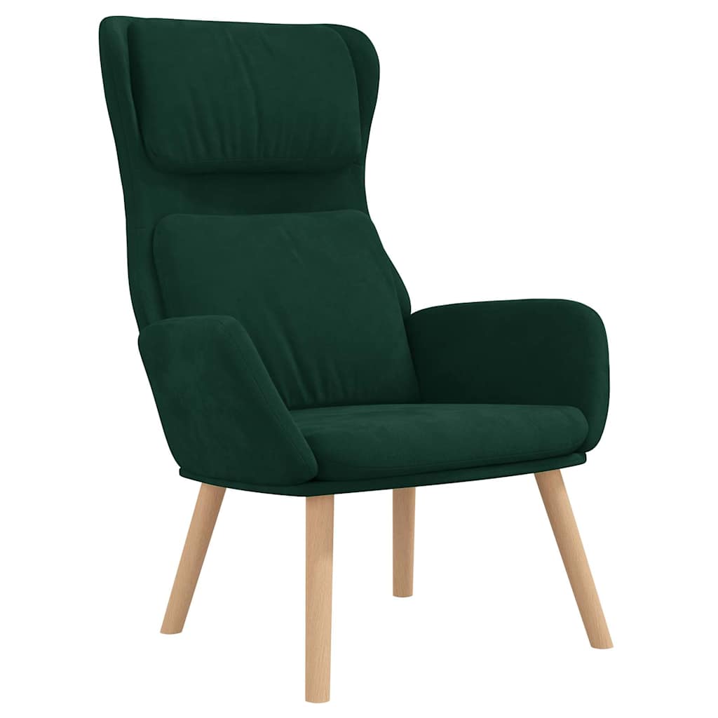 Vidaxl relaxstoel fluweel donkergoen