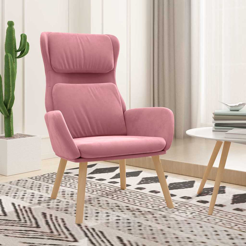 Vidaxl relaxstoel fluweel roze