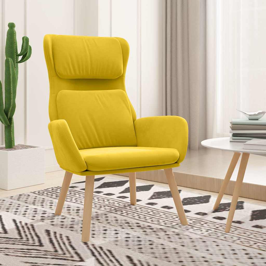 Vidaxl relaxstoel fluweel mosterdgeel