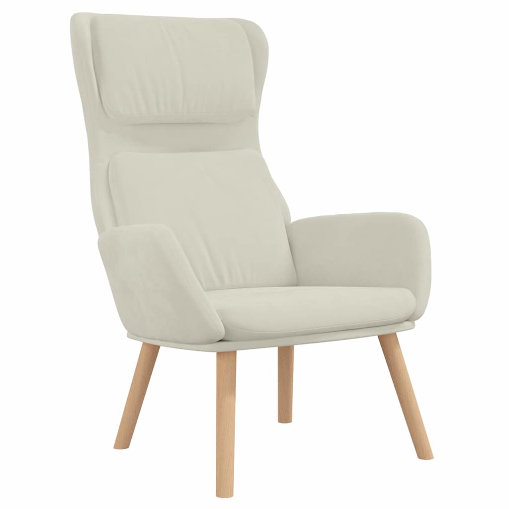 Vidaxl relaxstoel fluweel crèmewit