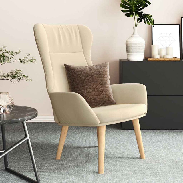 Vidaxl relaxstoel stof crèmekleurig
