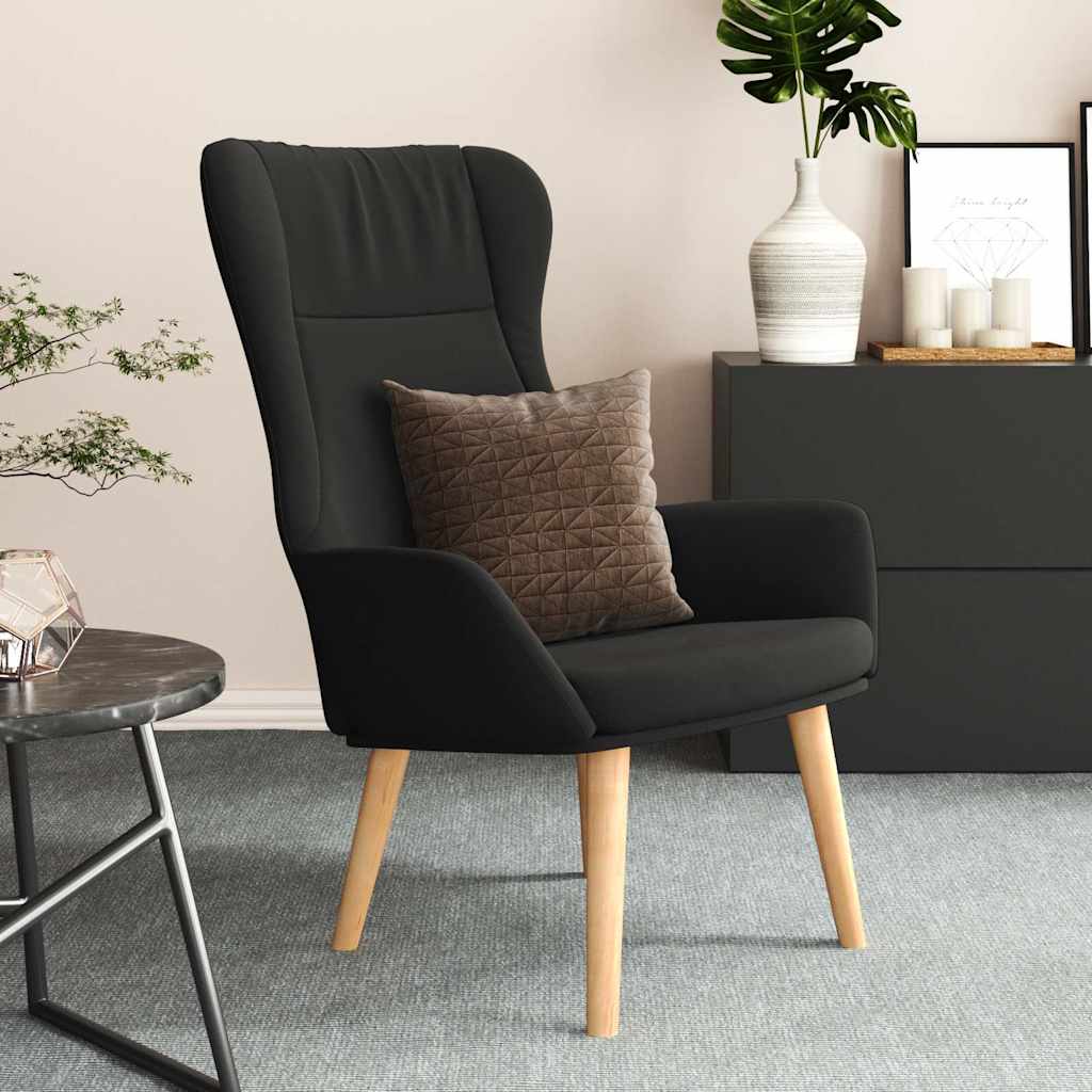 Vidaxl relaxstoel stof zwart