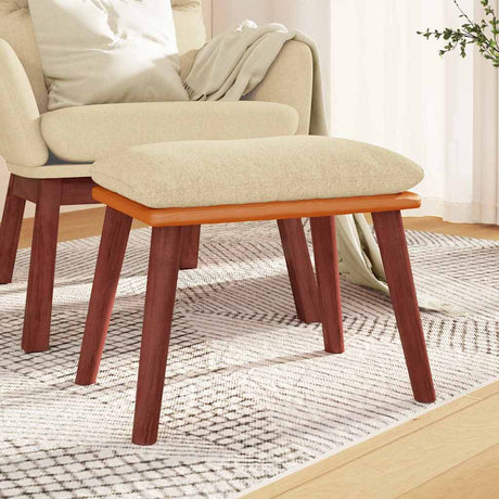 Vidaxl voetenbank 45x29,5x35 cm stof en kunstleer crèmekleurig
