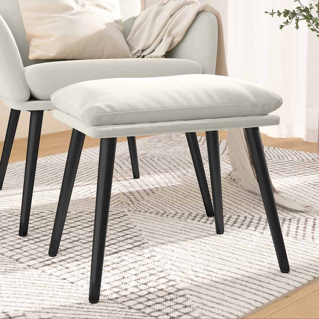 Vidaxl voetenbank 45x29,5x35 cm fluweel crèmewit
