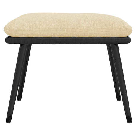 Vidaxl voetenbank 45x29,5x35 cm stof en kunstleer crèmekleurig