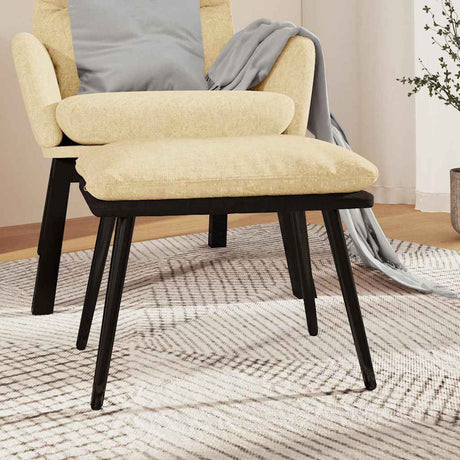 Vidaxl voetenbank 45x29,5x35 cm stof en kunstleer crèmekleurig