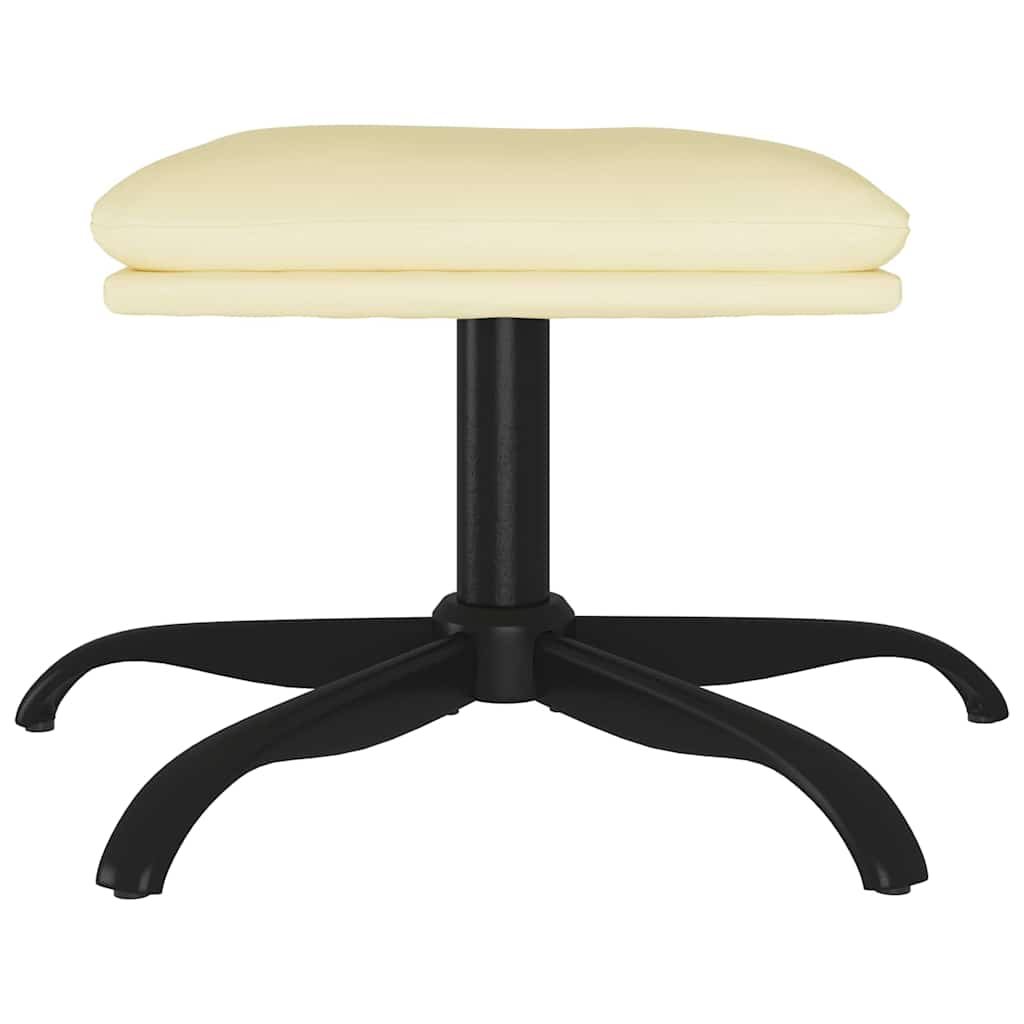 Vidaxl voetenbank 60x60x36 cm kunstleer crèmekleurig
