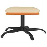 Vidaxl voetenbank 60x60x36 cm stof en kunstleer crèmekleurig