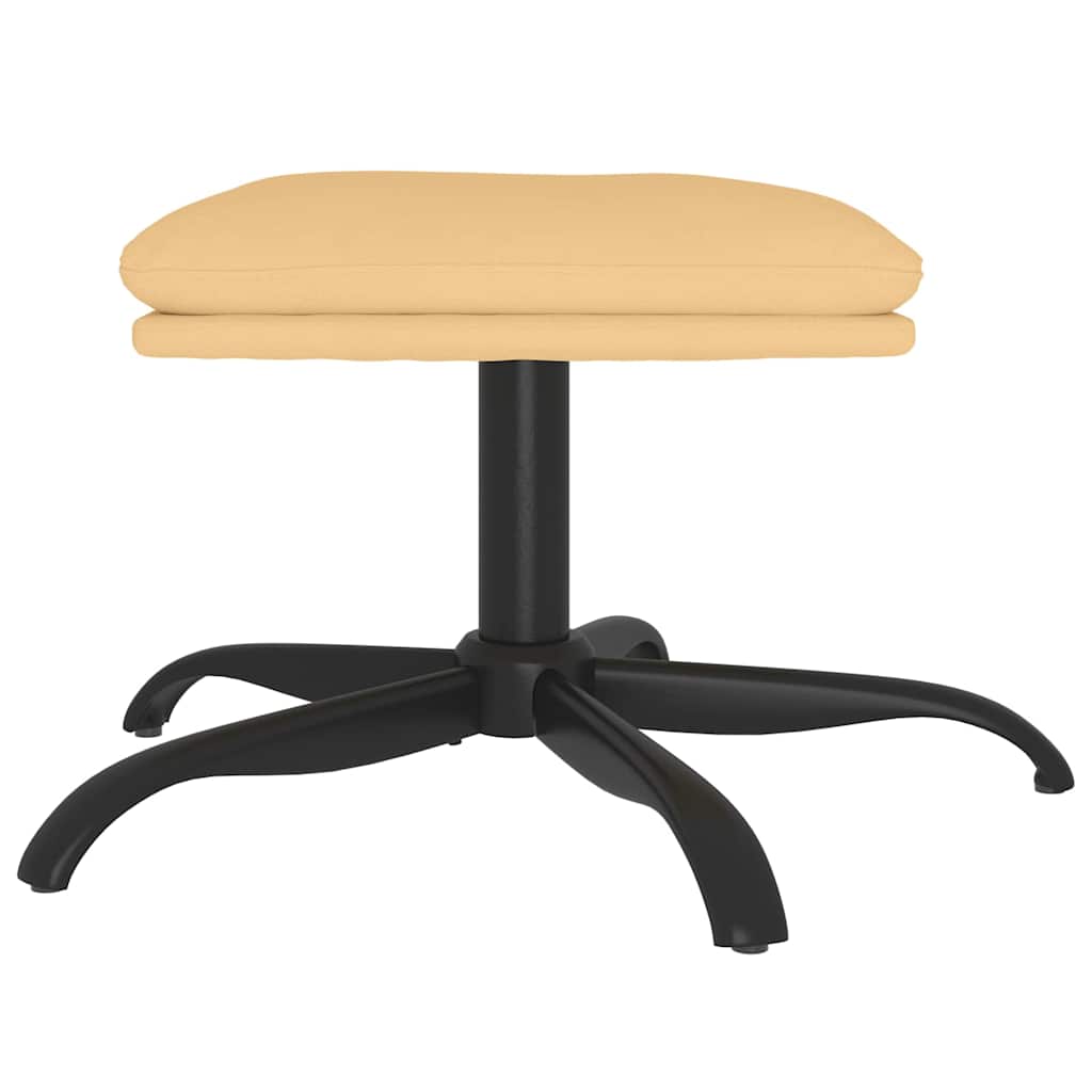 Vidaxl voetenbank 60x60x36 cm microvezelstof crèmekleurig