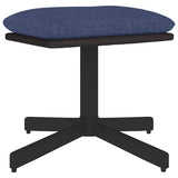 Vidaxl voetenbank 60x60x36 cm stof en kunstleer blauw