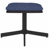Vidaxl voetenbank 60x60x36 cm stof en kunstleer blauw
