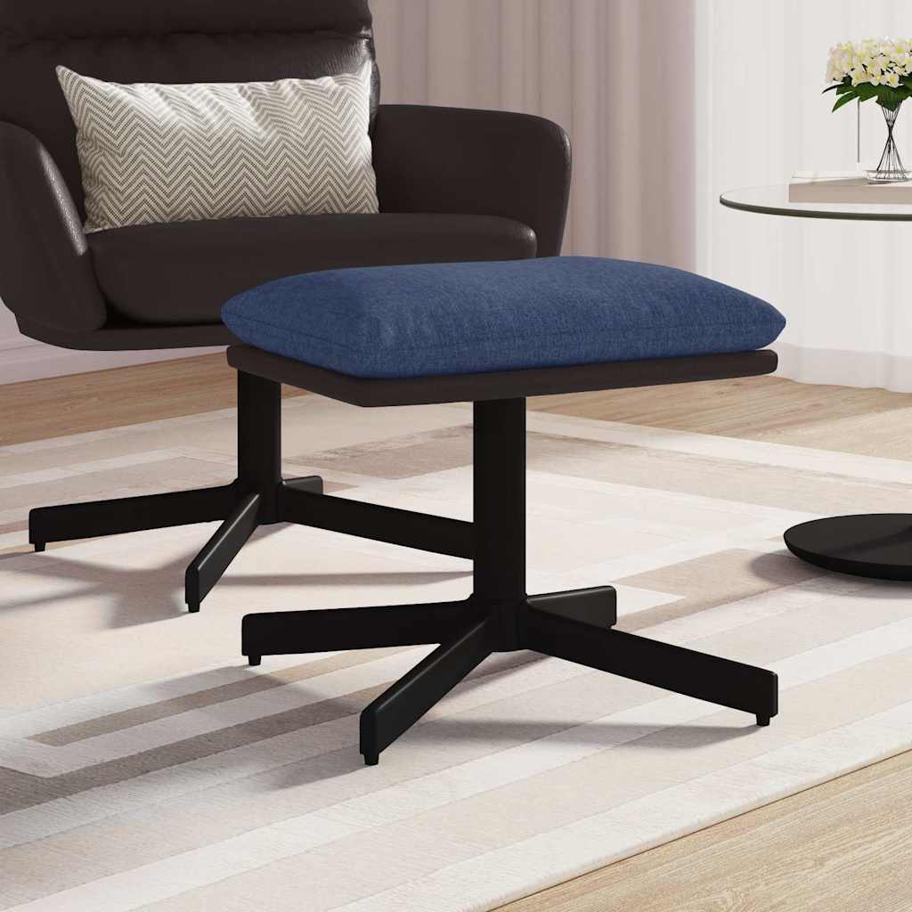 Vidaxl voetenbank 60x60x36 cm stof en kunstleer blauw