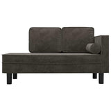 Vidaxl chaise longue met kussens en bolster fluweel donkergrijs