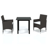 Vidaxl 3-delige tuinset met kussens poly rattan bruin