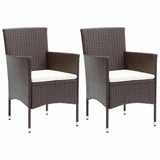 Vidaxl 3-delige tuinset met kussens poly rattan bruin
