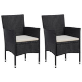 Vidaxl 3-delige tuinset met kussens poly rattan zwart