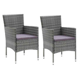 Vidaxl 3-delige tuinset met kussens poly rattan grijs