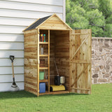 Vidaxl garden shed with door 107x107x220 cm impregnated pine