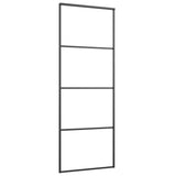 VIDAXL -Schiebetür 76x205 cm mattes ESG -Glas und Aluminiumschwarz