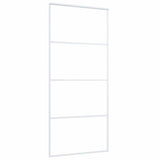 Vidaxl schuifdeur 90x205 cm esg-glas en aluminium wit