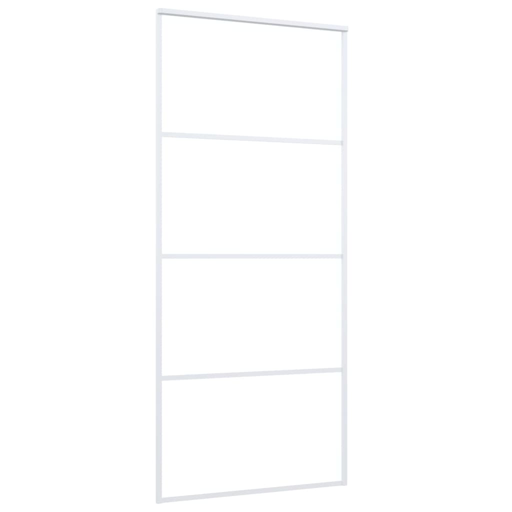 VidaXL sliding door 90x205 cm matte ESG glass and aluminum white