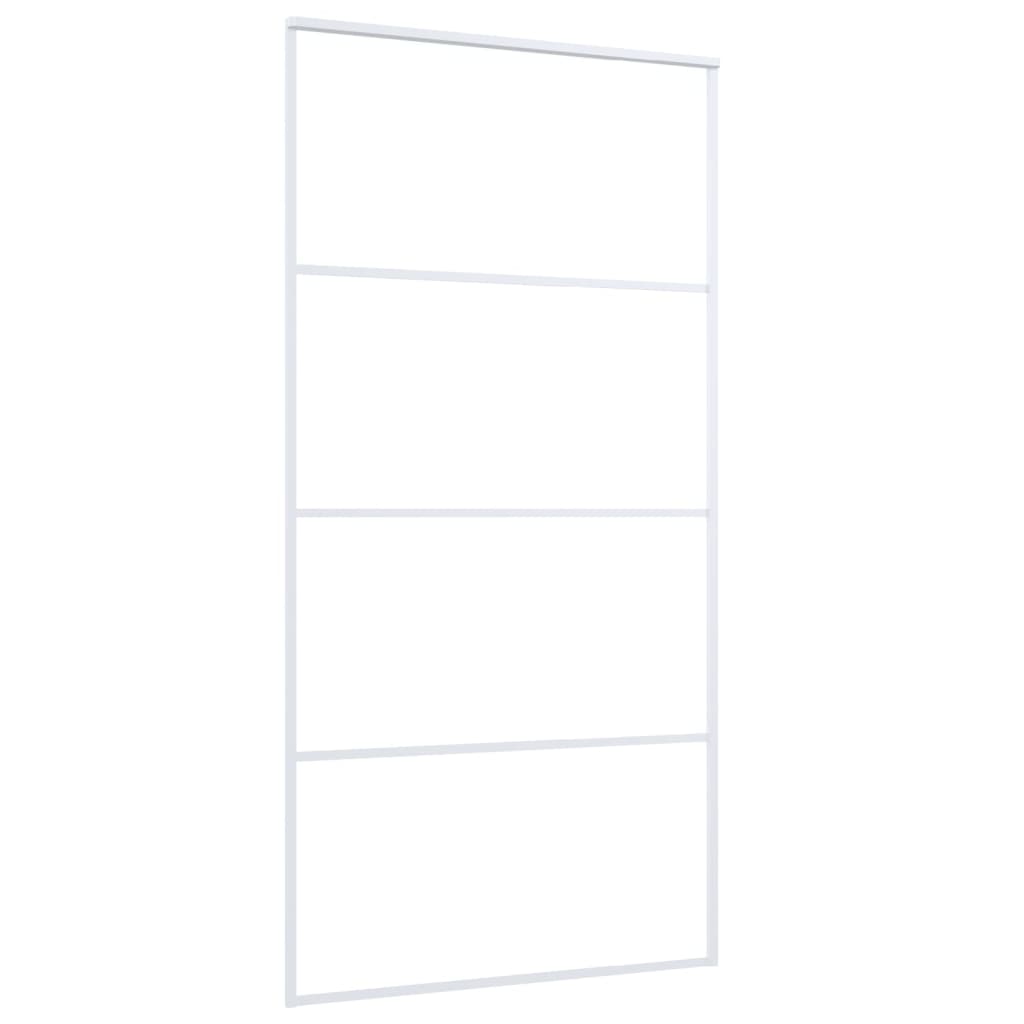 VidaXL sliding door 102.5x205 cm matte ESG glass and aluminum white