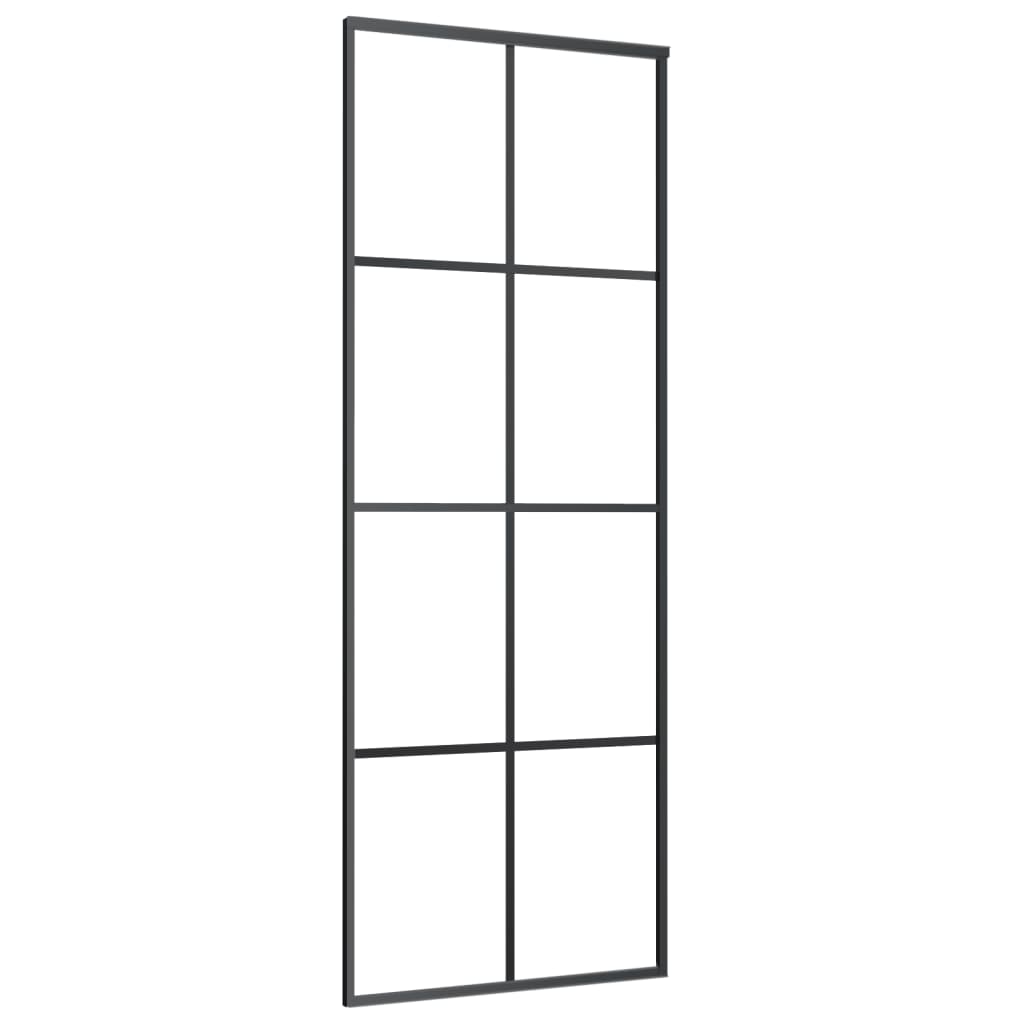 Vidaxl skydedør 76x205 cm ESG glas og aluminium sort