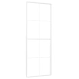 Puerta corredera de Vidaxl 76x205 cm de vidrio ESG y aluminio blanco