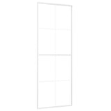 Vidaxl schuifdeur 76x205 cm mat esg-glas en aluminium wit
