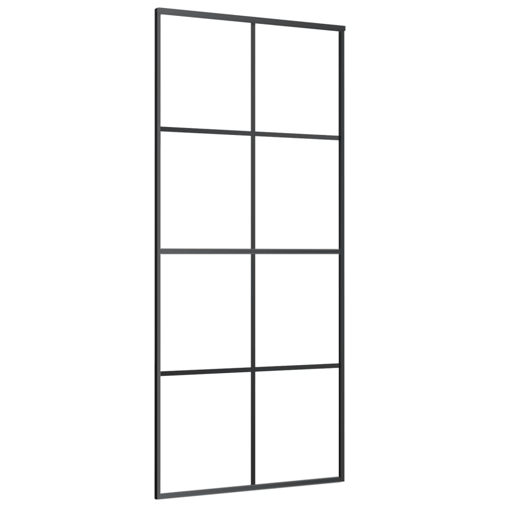 Vidaxl schuifdeur 90x205 cm esg-glas en aluminium zwart