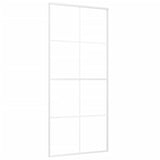 Vidaxl schuifdeur 90x205 cm esg-glas en aluminium wit