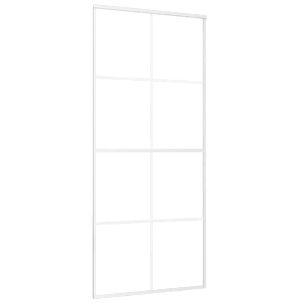 Vidaxl schuifdeur 90x205 cm esg-glas en aluminium wit