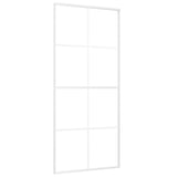 Vidaxl schuifdeur 90x205 cm esg-glas en aluminium wit