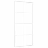 Vidaxl schuifdeur 90x205 cm mat esg-glas en aluminium wit