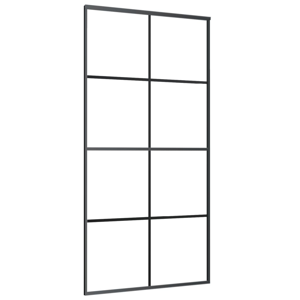 Puerta corredera de Vidaxl 102.5x205 cm de vidrio ESG y negro de aluminio