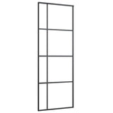 Vidaxl schuifdeur 76x205 cm esg-glas en aluminium zwart