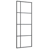 VidaXL sliding door 76x205 cm matte ESG glass and aluminum black