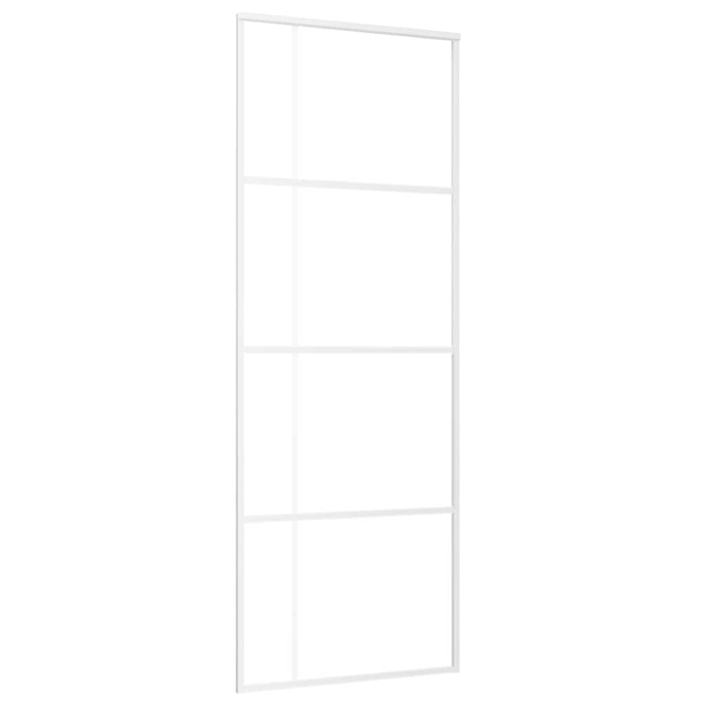 Vidaxl schuifdeur 76x205 cm esg-glas en aluminium wit