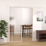 Puerta corredera de Vidaxl 76x205 cm de vidrio ESG mate y aluminio blanco