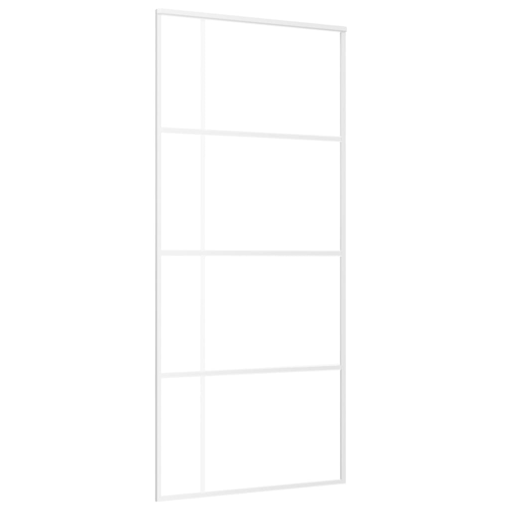 Vidaxl Schiebetür 90x205 cm ESG -Glas und Aluminium weiß