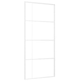 Vidaxl schuifdeur 90x205 cm mat esg-glas en aluminium wit